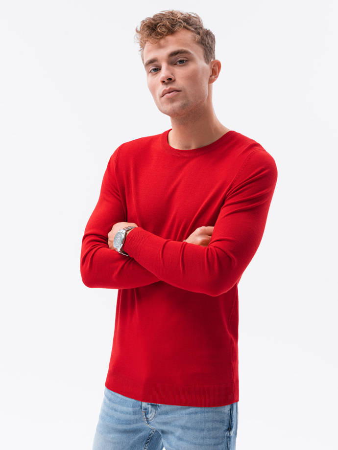 Elegantiškas vyriškas megztinis - raudona E177