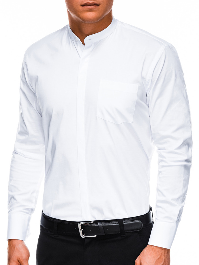 Elegantiški vyriški marškiniai ilgomis rankovėmis - balti K307