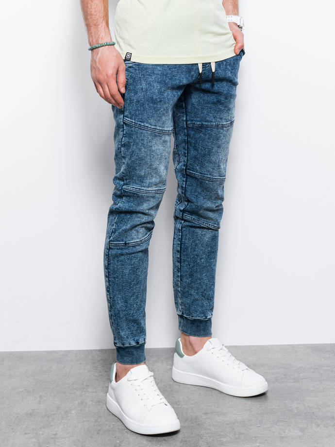 Men's jeans joggers - light blue P551