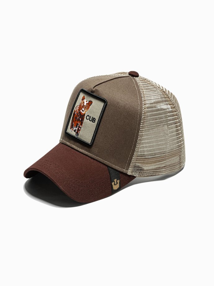Vyriška kepurė su snapeliu - ruda H105