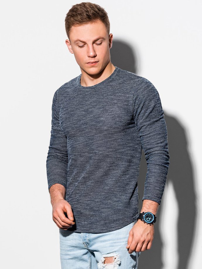 Vyriškas džemperis be gobtuvo - tamsiai mėlyna B1182