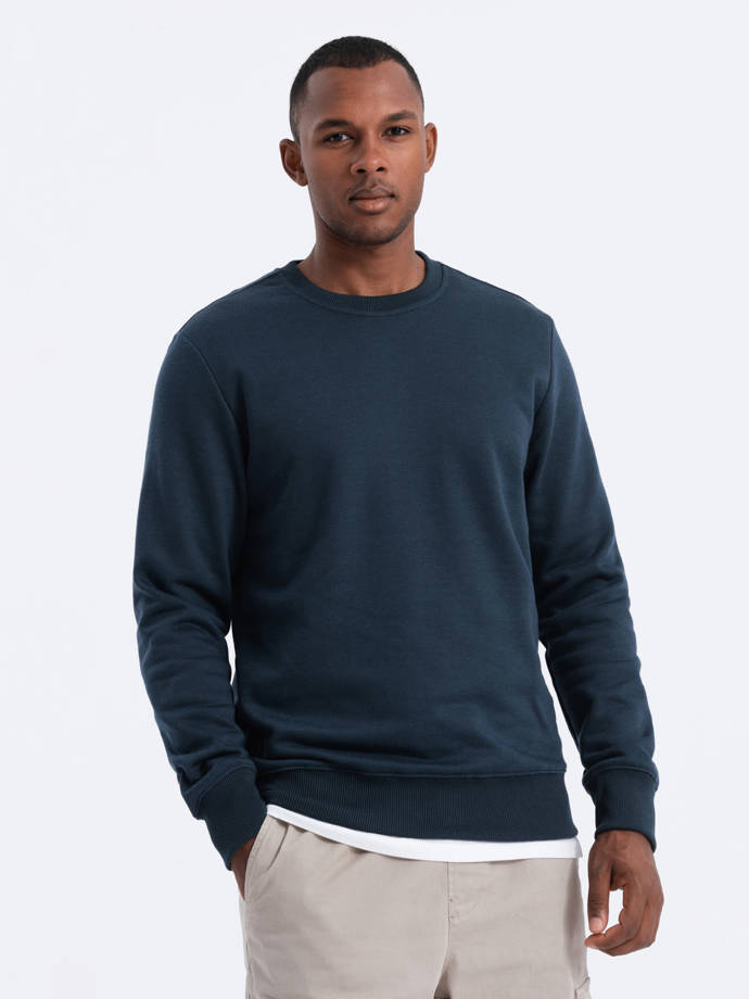 Vyriškas džemperis be gobtuvo - tamsiai mėlyna B978