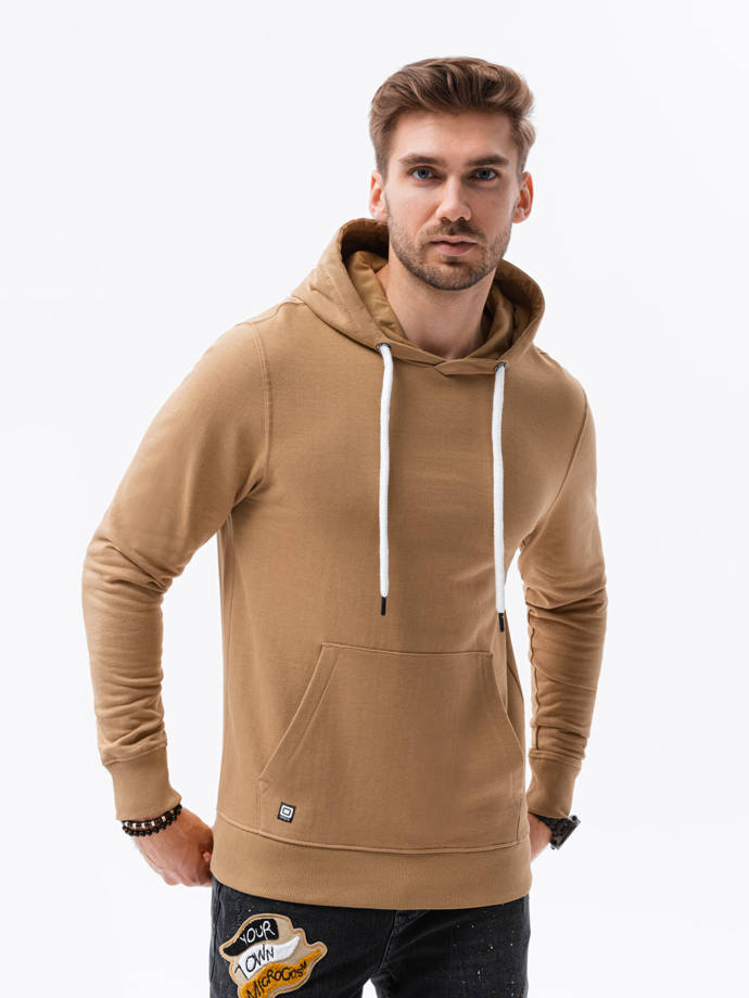 Vyriškas džemperis su gobtuvu - ruda B1147