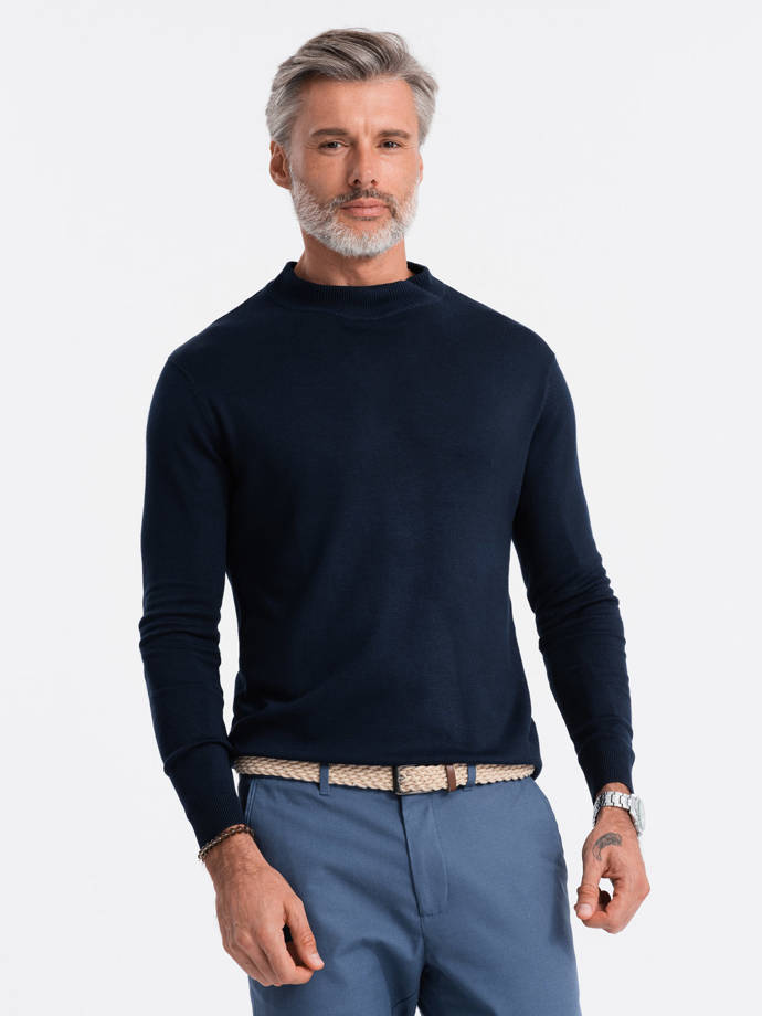 Vyriškas megztinis - tamsiai mėlynas E178