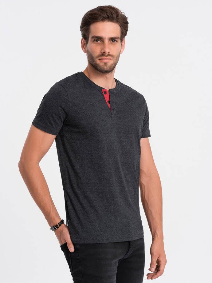 Vyriški marškinėliai be atspaudo - juodi S1390
