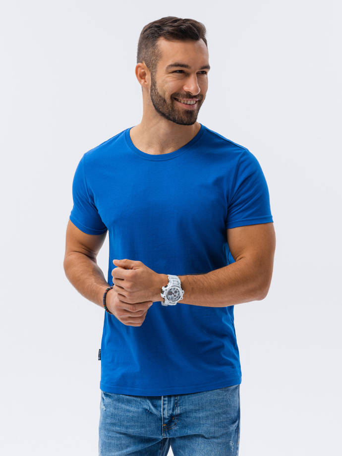 Vyriški marškinėliai be atspaudo - mėlyna S1224