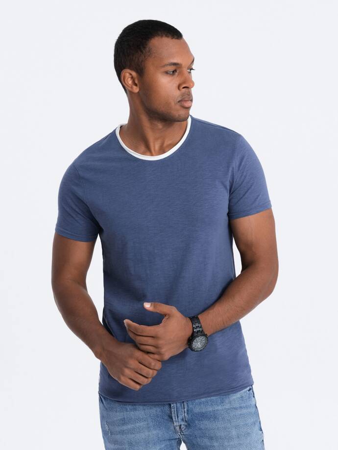 Vyriški marškinėliai be atspaudo - mėlyna S1385