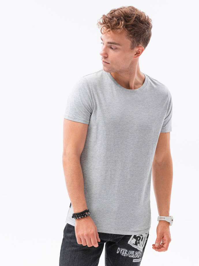 Vyriški marškinėliai be atspaudo - pilkas melanžas S1370