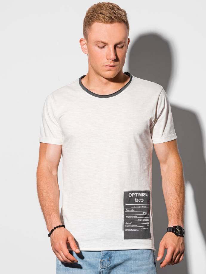 Vyriški marškinėliai su atspaudu - balta S1383
