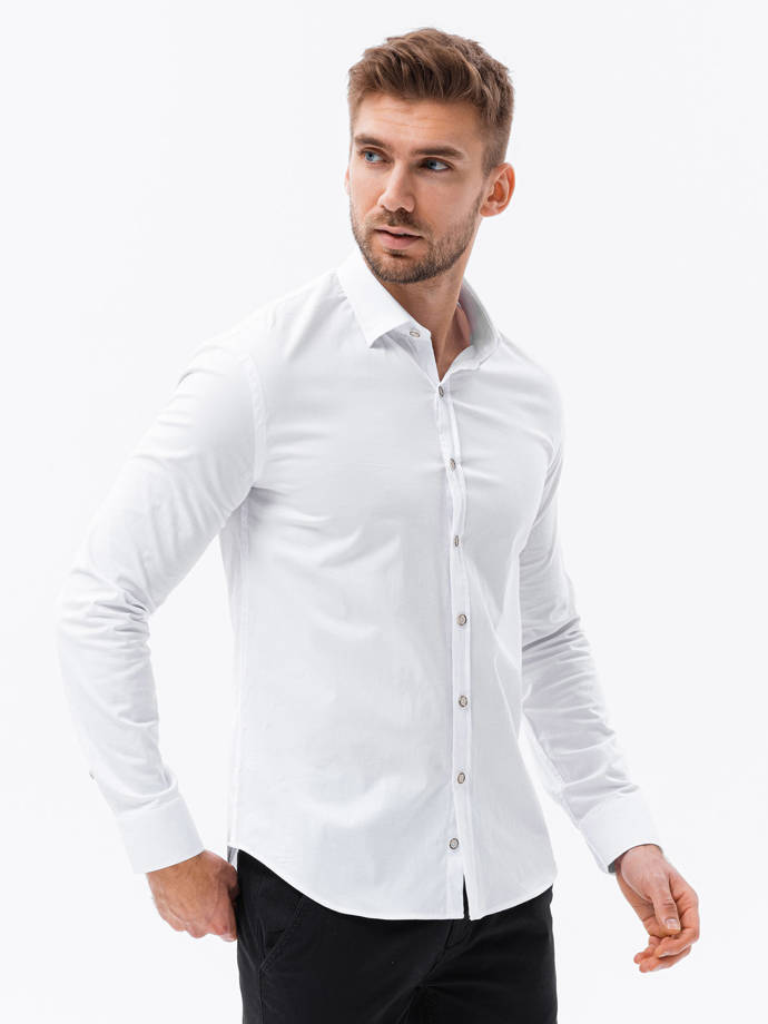 Vyriški marškiniai ilgomis rankovėmis - balta K641