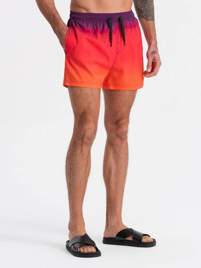 Vyriškos maudymosi kelnės su ombre efektu - oranžinės spalvos V17 OM-SRBS-0125